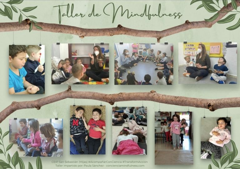 taller mindfulness niños colegio profesores infantil primaria educación conciencia coaching pau sanchez malaga